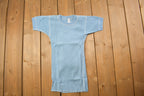 Vintage 1970s Deadstock Atlantic Sanfor Knit Thermal Blue T Shirt
