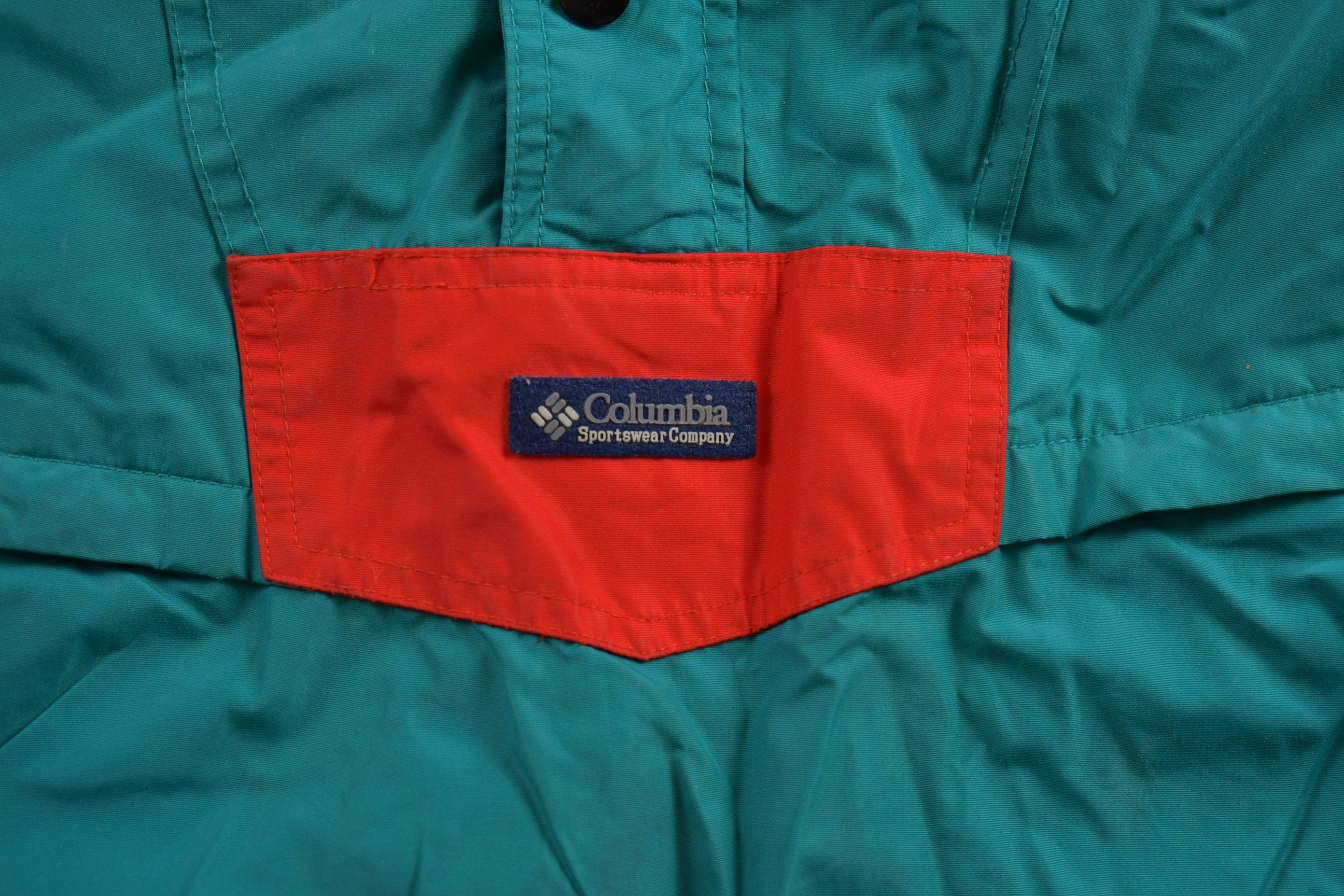 Vintage 1980s Columbia Sportswear Quarter Zip Windbreaker Jacket