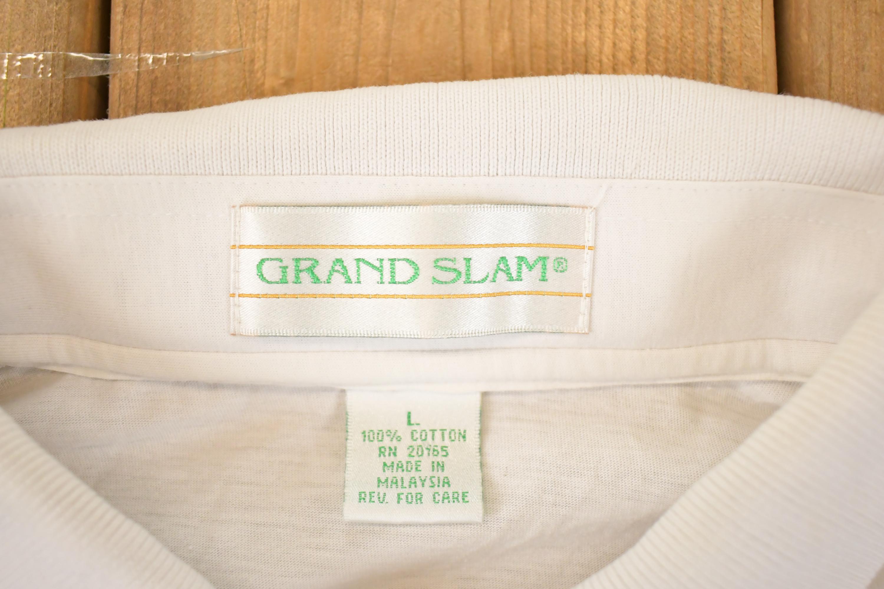 Vintage 1990s Grand Slam AOP Abstract Color Block Button Up Shirt Men's L