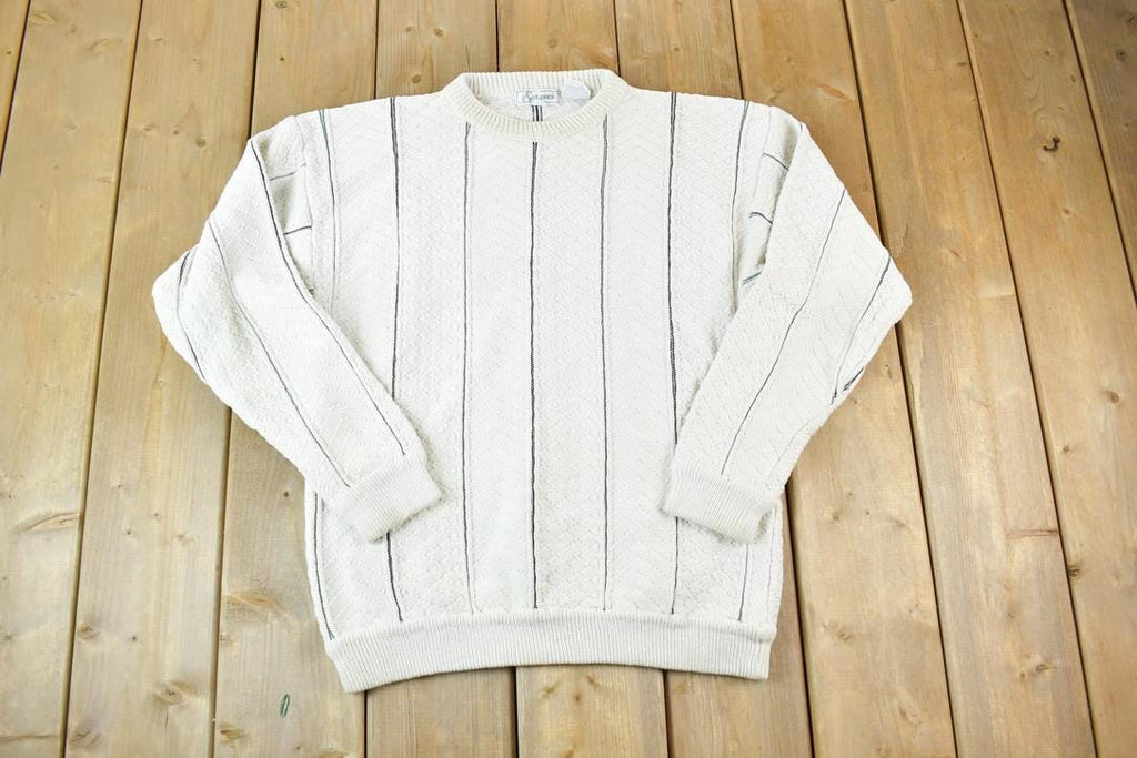 Vintage 1990s Sedgewick Chunky Knit Abstract Pattern Crewneck Sweater Made In USA
