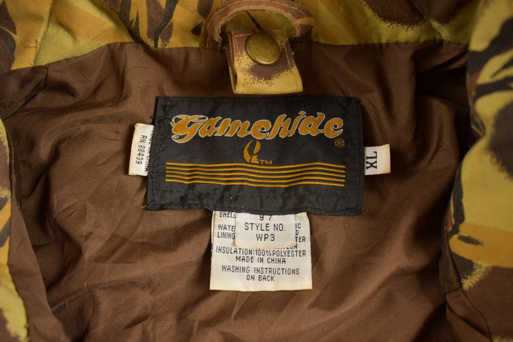 Vintage 1980s Game Hide Camouflage Hunting Jacket