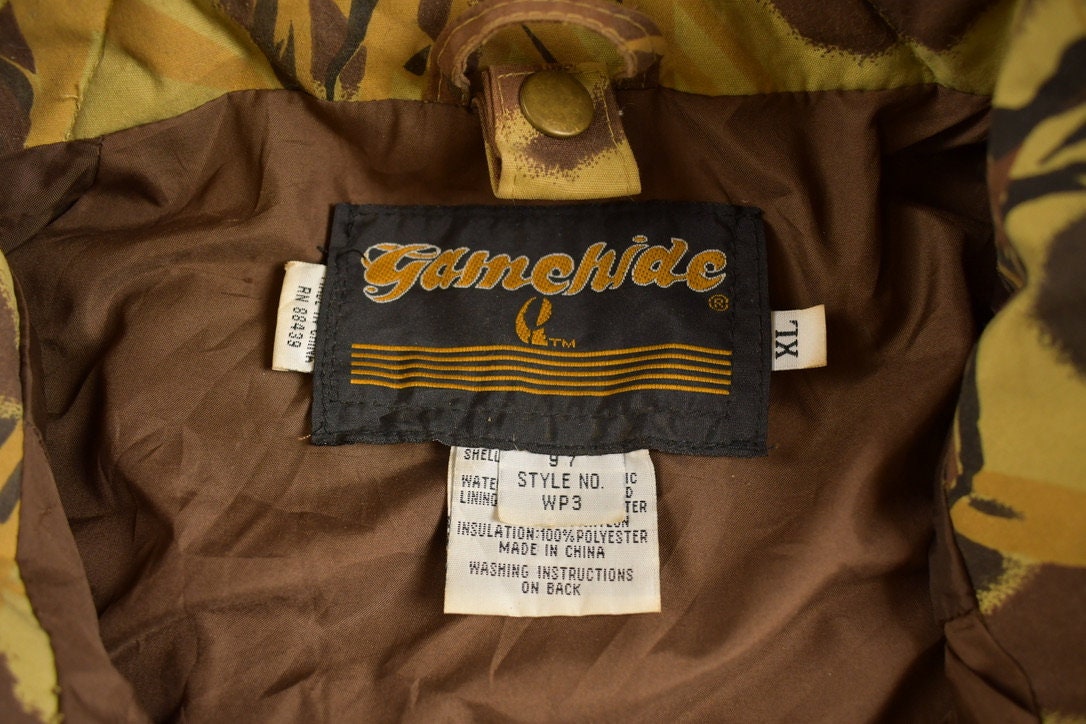 Vintage 1980s Game Hide Camouflage Hunting Jacket