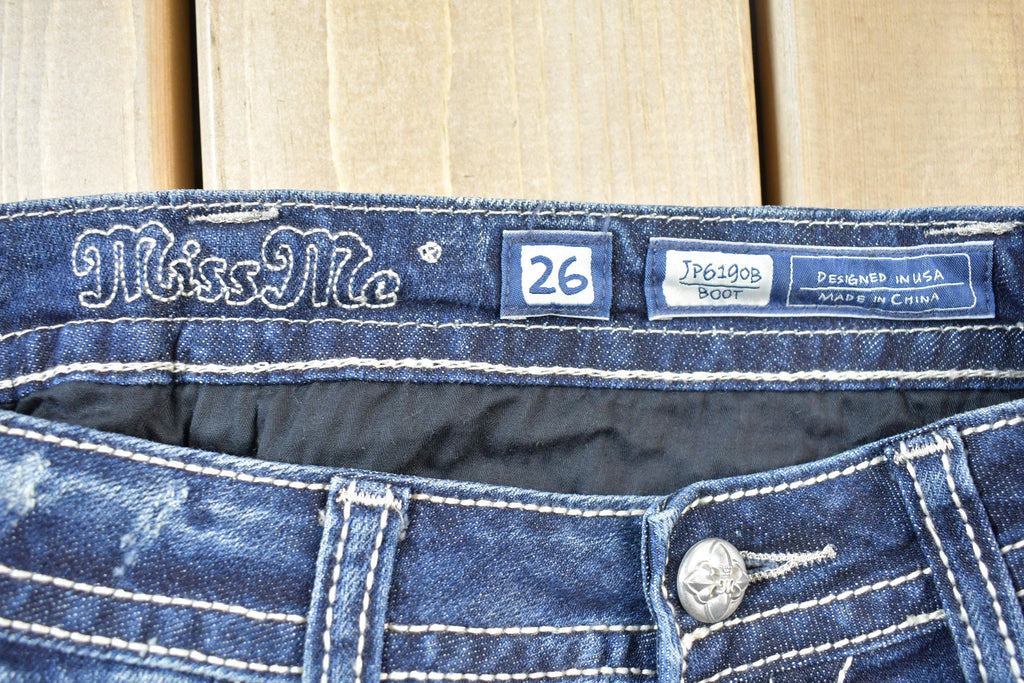 Vintage Y2K Miss Me Bedazzled Low Rise Jeans Size 26x33