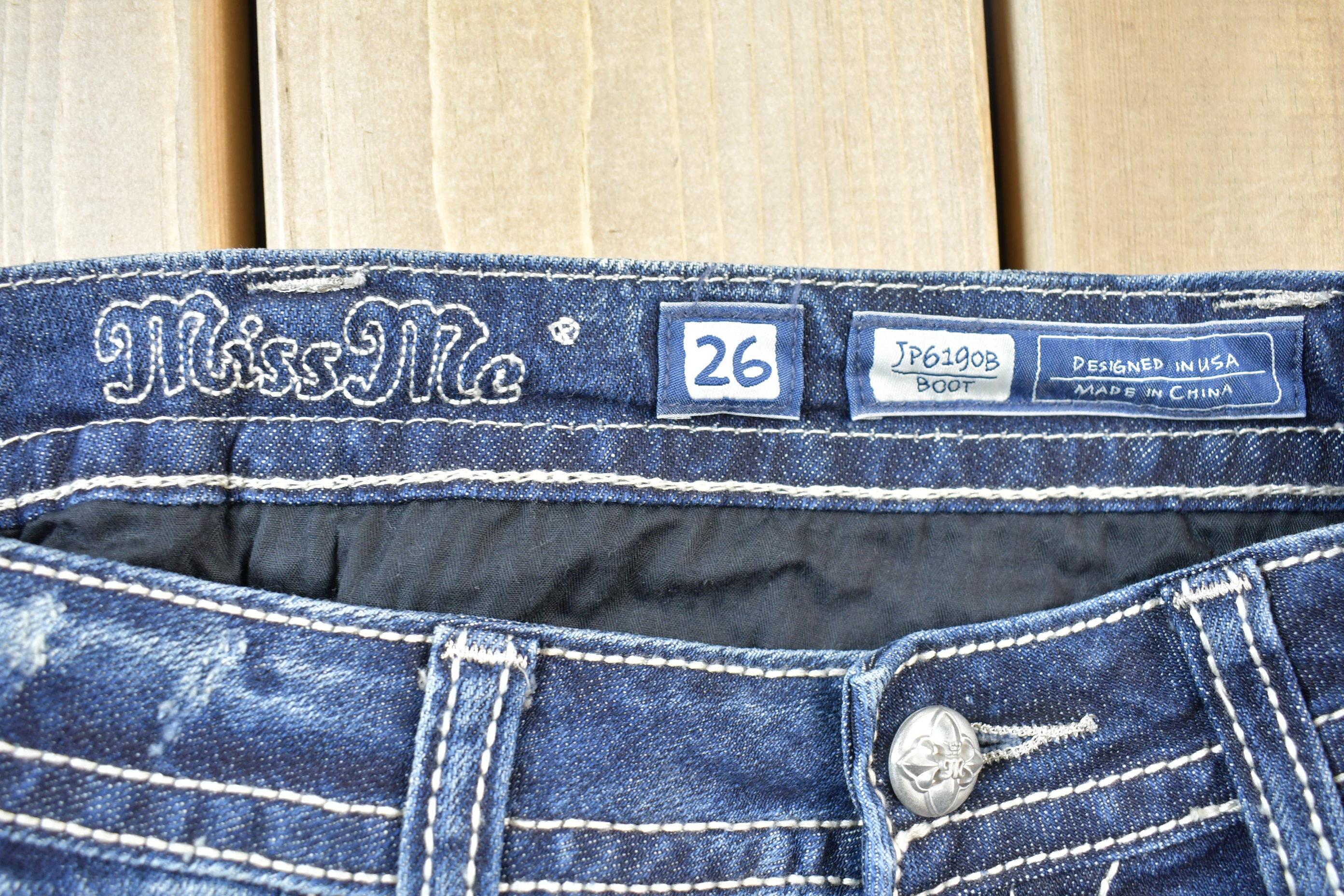 Vintage Y2K Miss Me Bedazzled Low Rise Jeans Size 26x33