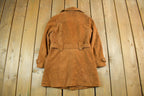 Vintage 1970s Jha Jha By Fook Women's Full Length Leather Trench Coat Size 9