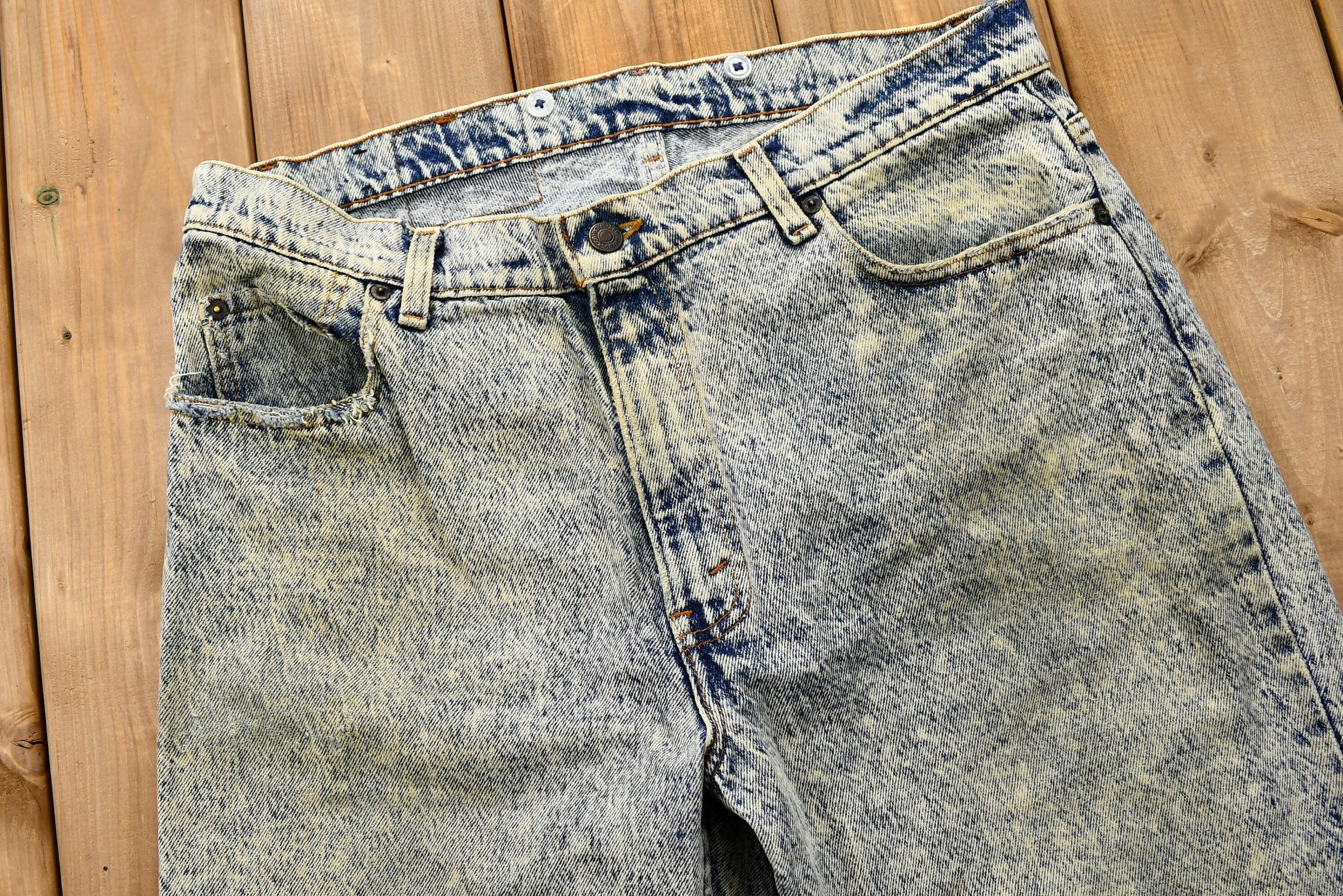 Vintage 1980s Distressed Levi's Acid-Wash Jeans