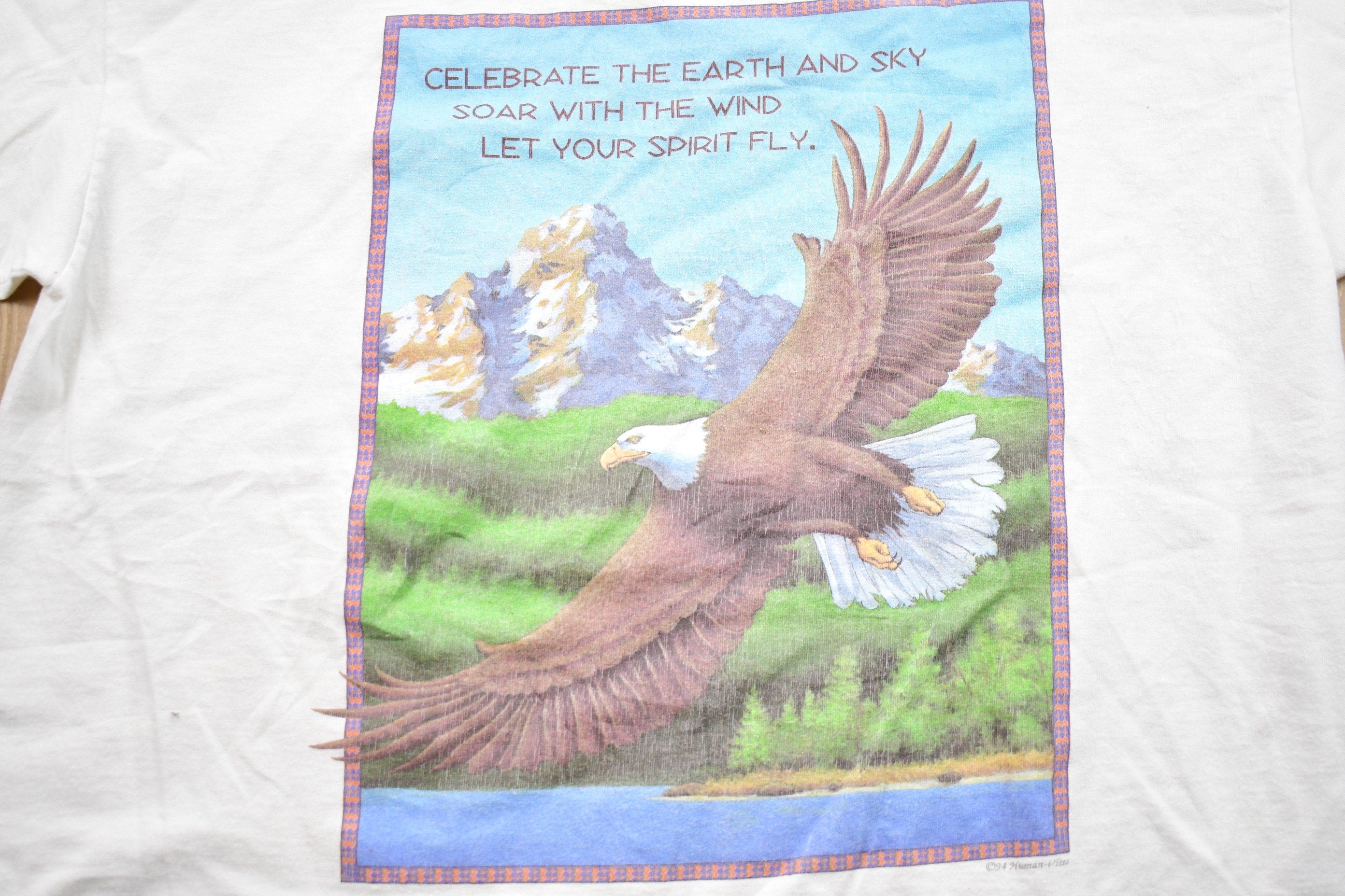 Vintage 1994 Eagle Let Your Spirit Fly Graphic T-Shirt