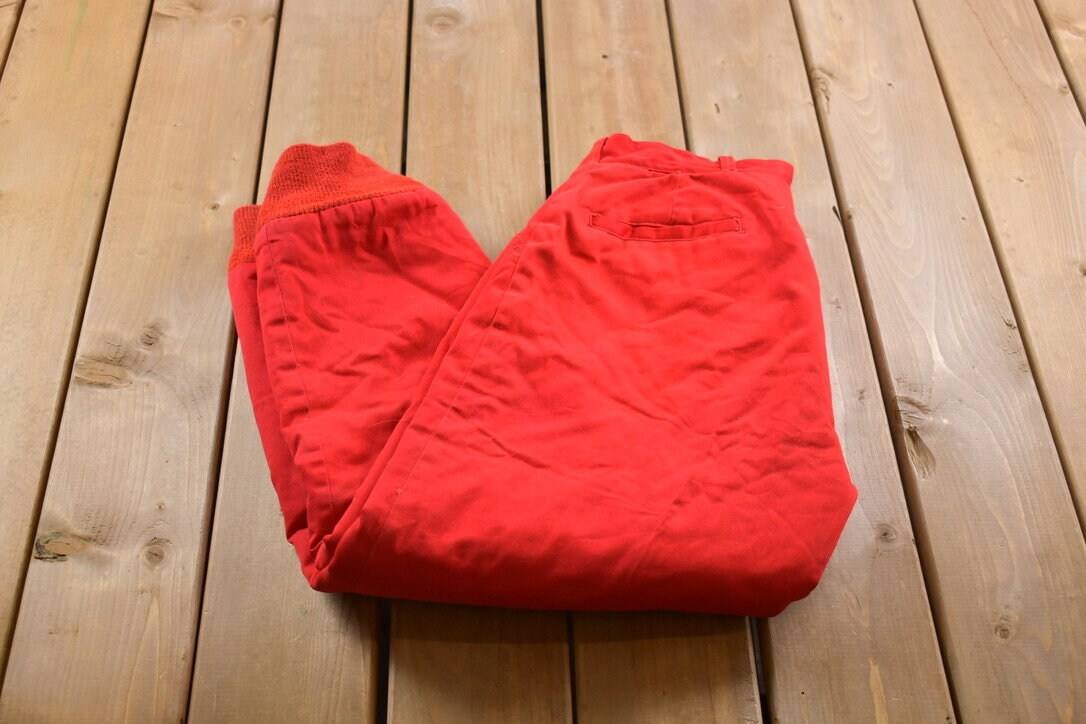 Vintage 1990s Red Insulated Pants Size 32 x 29
