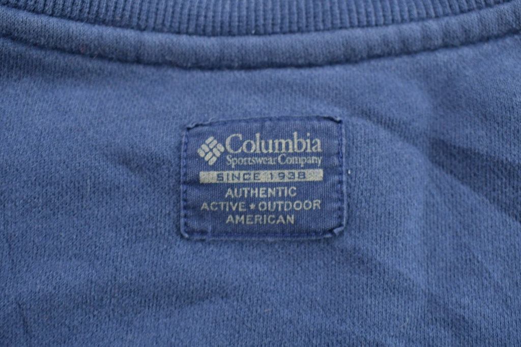 Vintage 1990s Columbia Navy Blue Blank Crewneck Sweatshirt