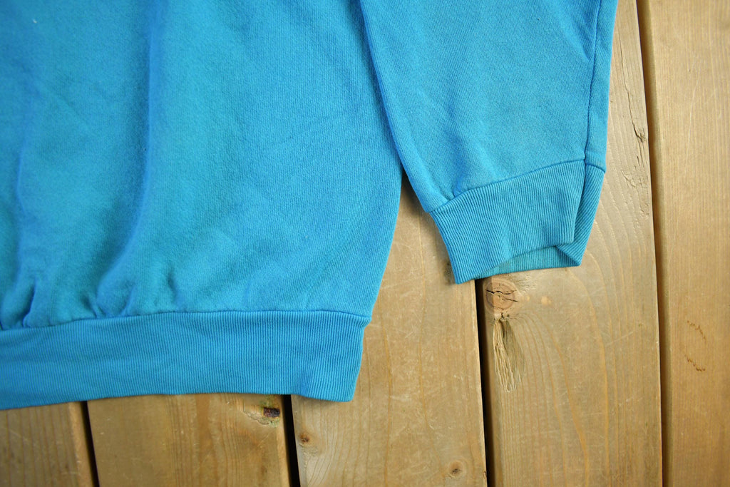 Vintage 1990s Tultex Blue Blank Crewneck Sweatshirt Adult Medium