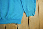 Vintage 1990s Tultex Blue Blank Crewneck Sweatshirt Adult Medium