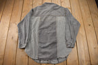 Vintage 1990s Grey Striped Button Up Shirt