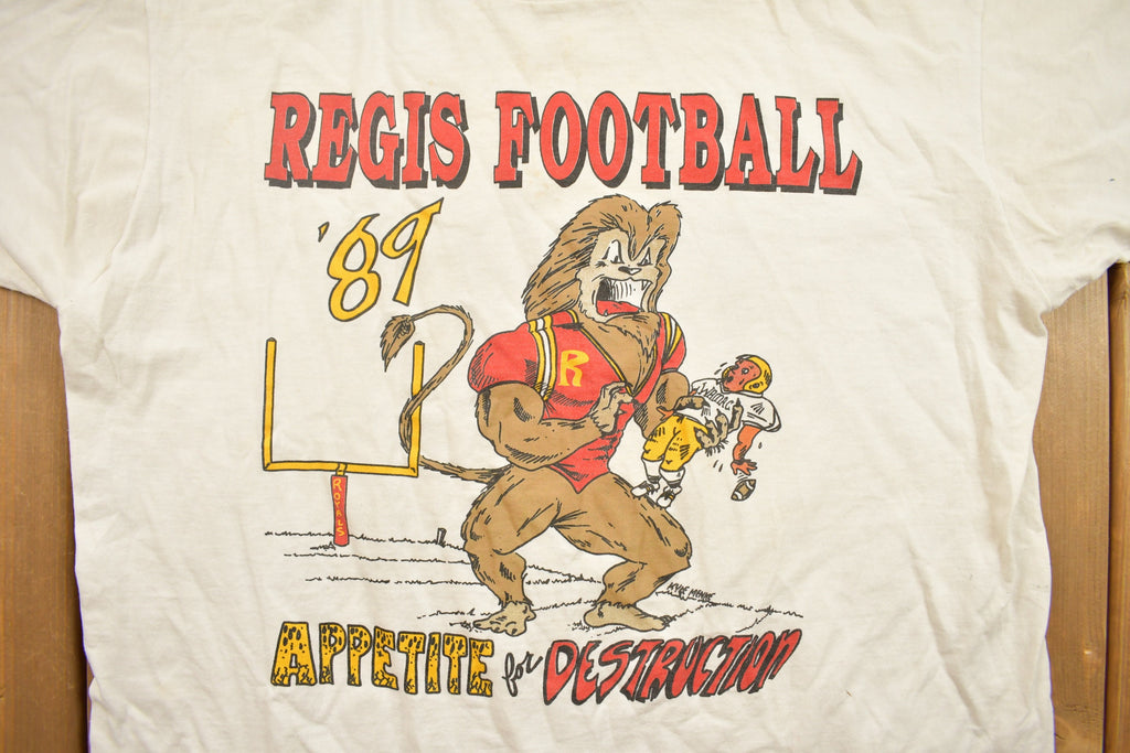 Vintage 1989 Regis Football Graphic T Shirt