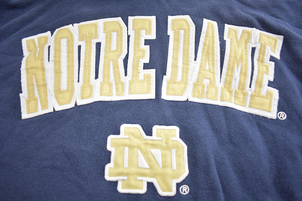 Vintage 1990s University Of Notre Dame Embroidered Hoodie Made In USA