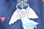 Vintage 1990s Snow Angel Full Button Down Cute Crewneck Sweater