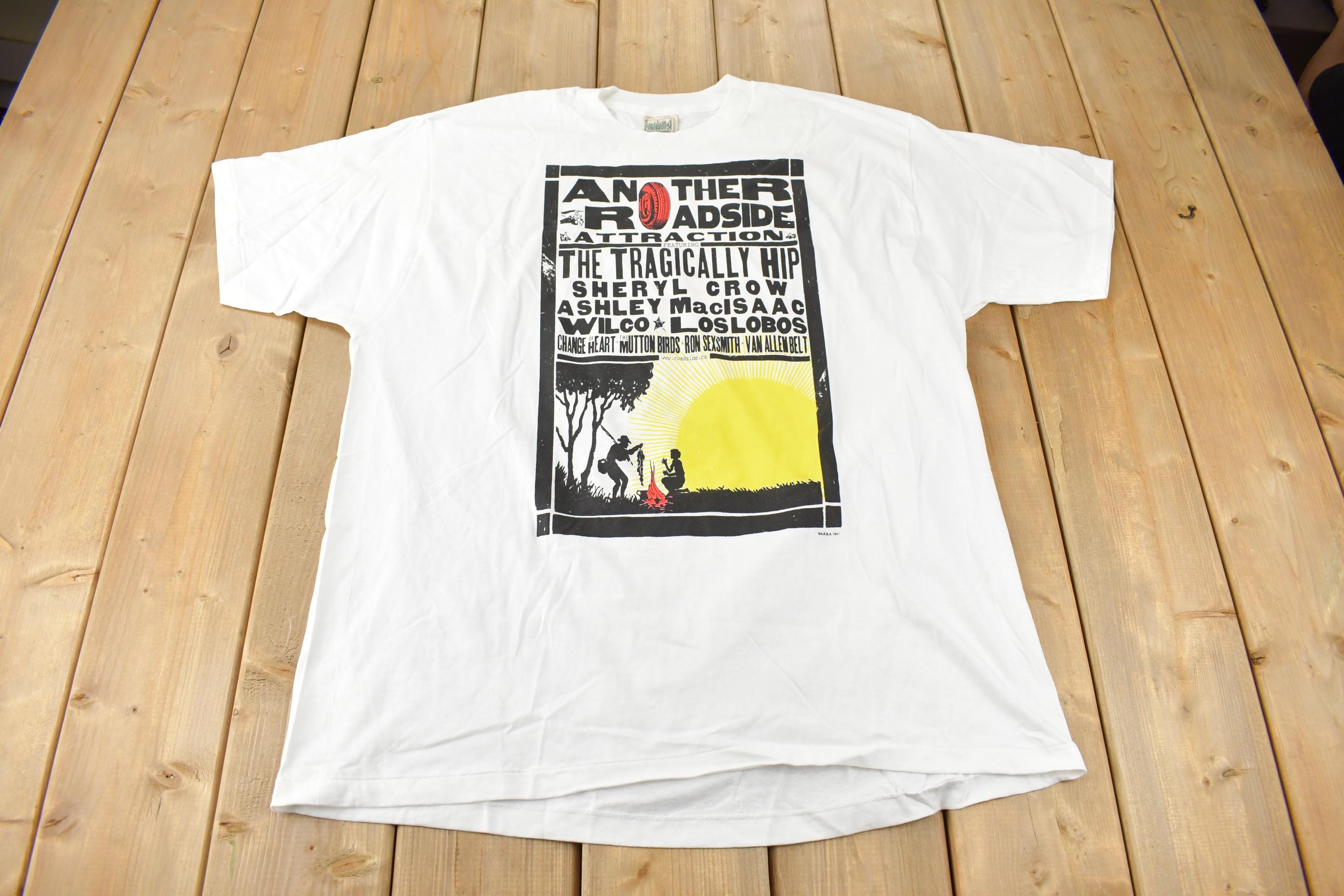 Vintage 1997 Deadstock The Tragically Hip Another Roadside Attraction Graphic Single Stitch Band Tee Made in Canada