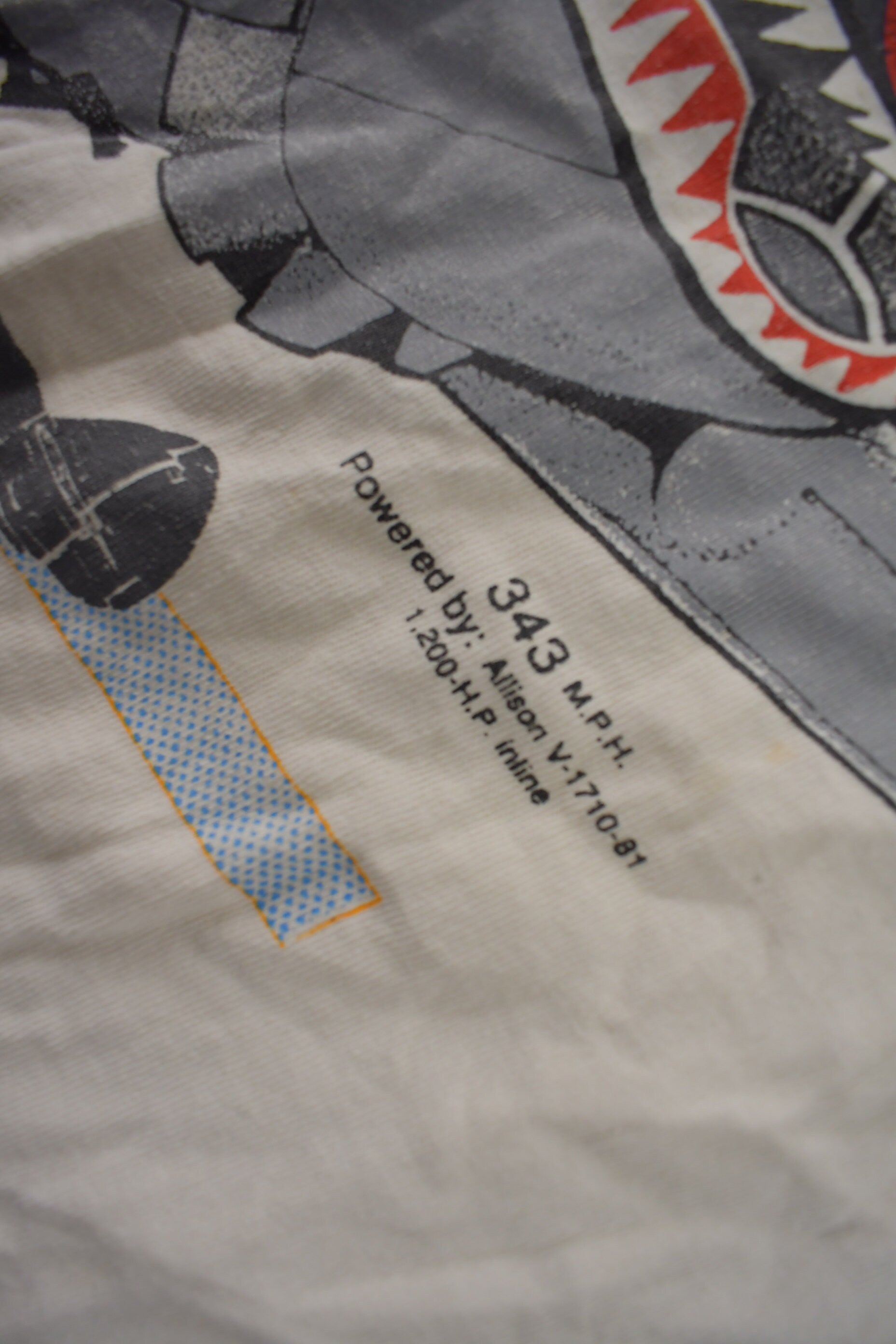 Vintage 1990s P-40 Curtiss Warhawk Fighter Plane Single Stitch Graphic T Shirt Made In USA Size M