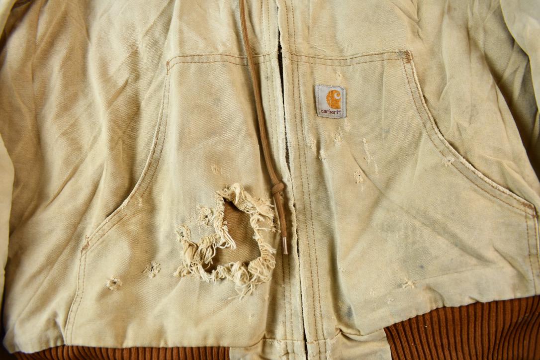 Vintage 1990s Distressed Carhartt Beige Active Jac Jacket Size XL-XXL  Distressed  Beige  Vintage Workwear