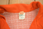 Vintage 1960s Orange Geo Metric Pattern Button Up Overcoat