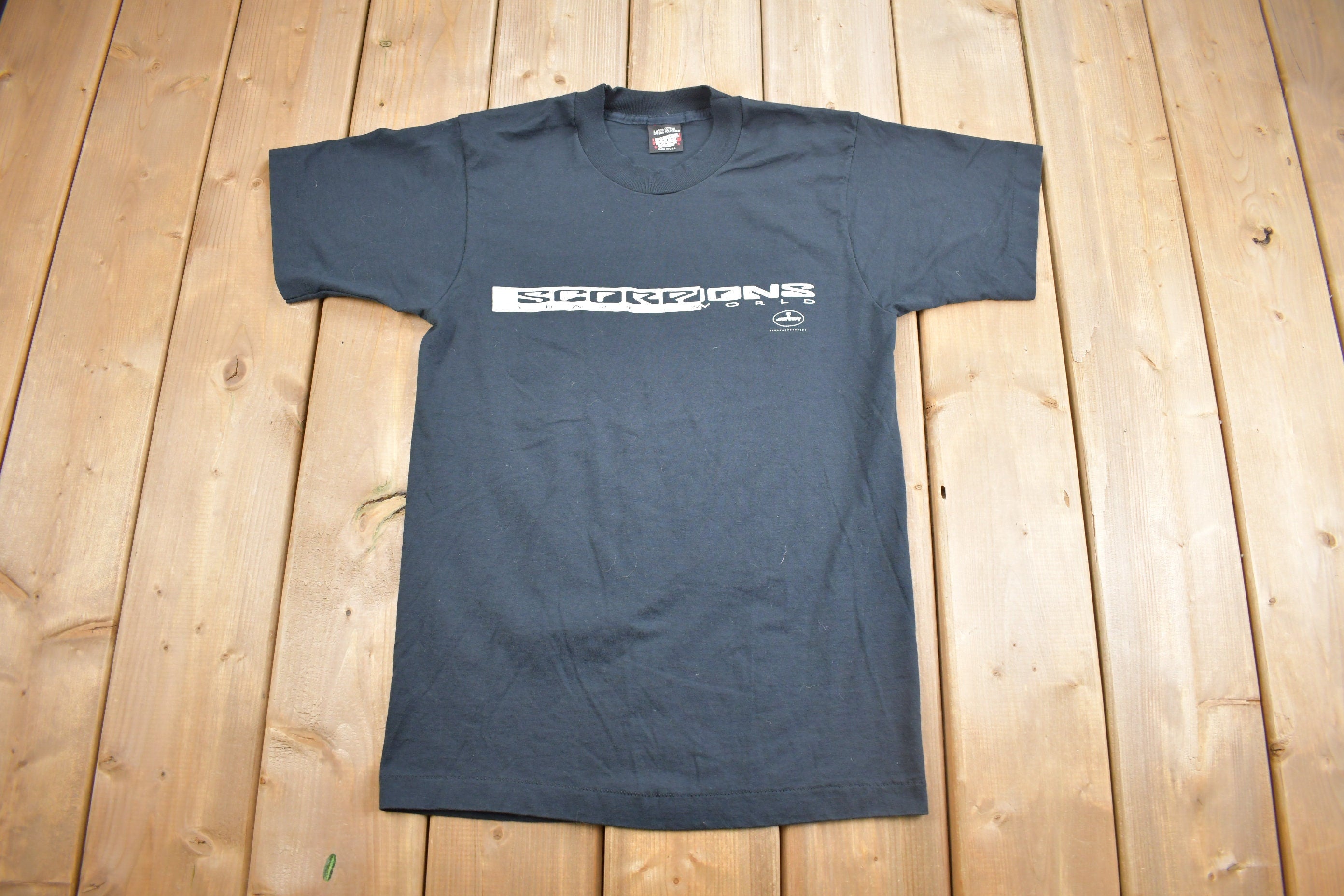 Vintage 1990 Scorpions Crazy World Album Promo Band T-shirt