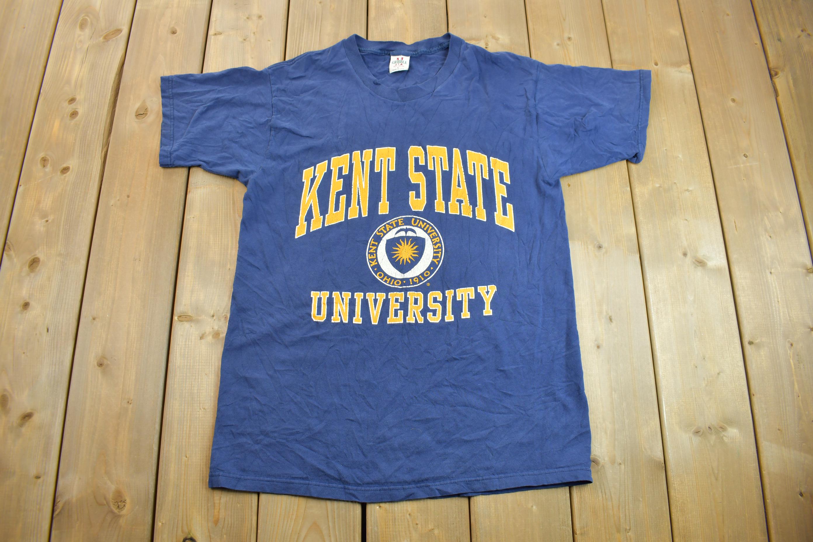 Vintage 1990s Kent State University Collegiate Graphic T-Shirt Made In USA