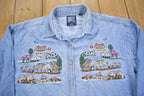 Vintage 1990s Noahs Arc Embroidered Denim Button Up Shirt