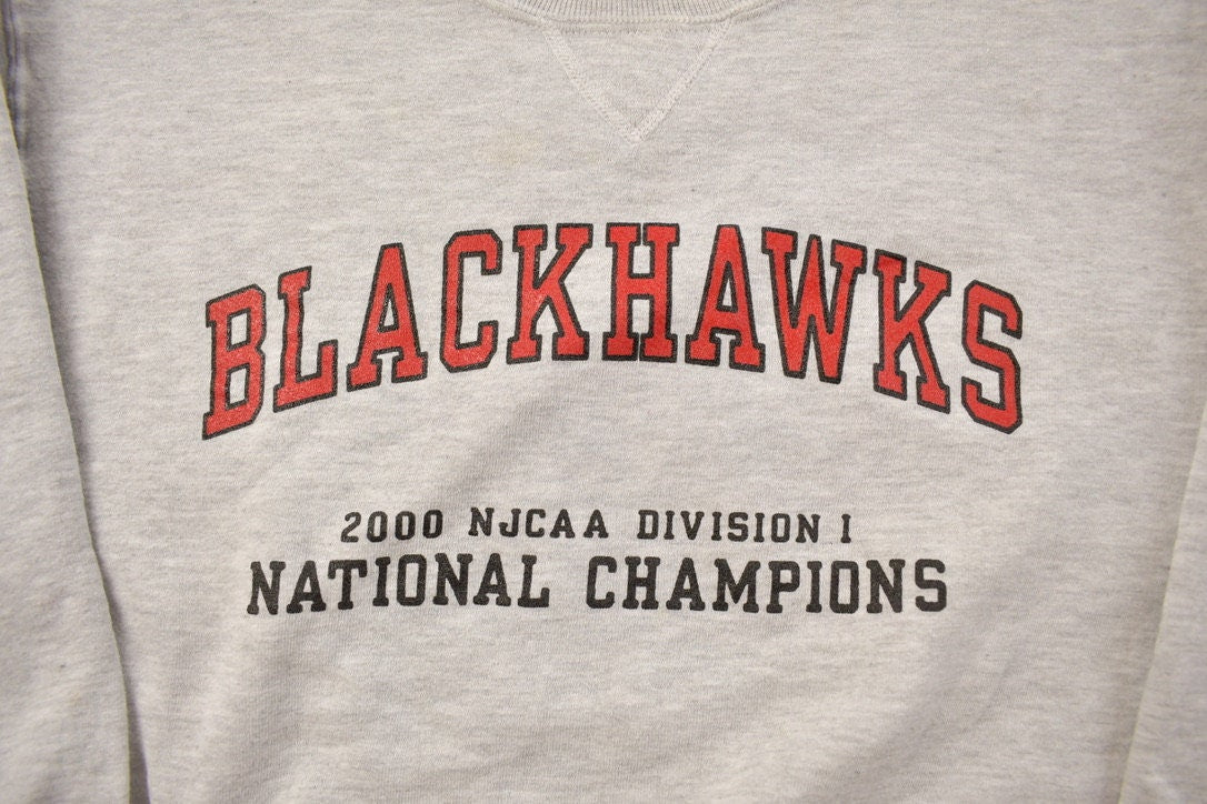 Vintage 2000 Blackhawks NJCAA National Champions Collegiate Crewneck