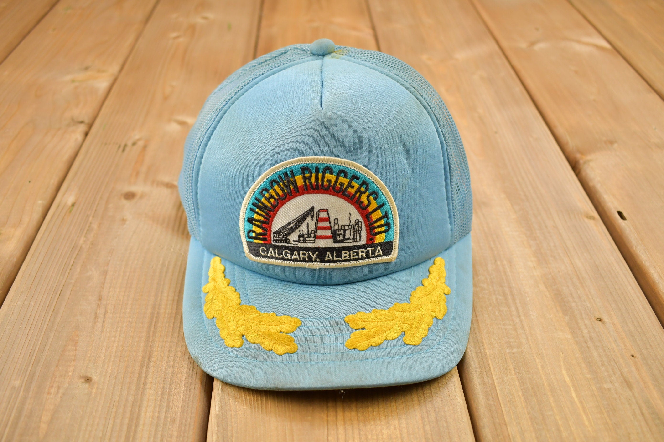 Vintage 1990s Rainbow Riggers Calgary Alberta Trucker Hat