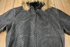 Vintage 1990s Tanners Avenue Leather Mosaic Embroidered Bomber Jacket