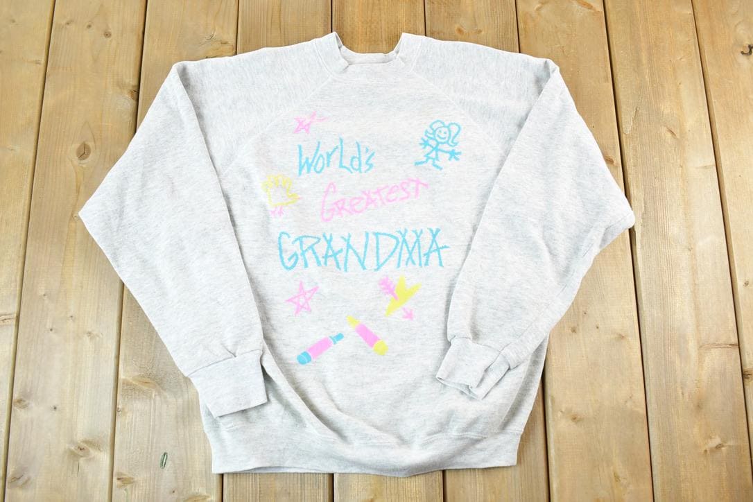 Vintage 1990s Worlds Greatest Grandma Crewneck Sweatshirt Womens L