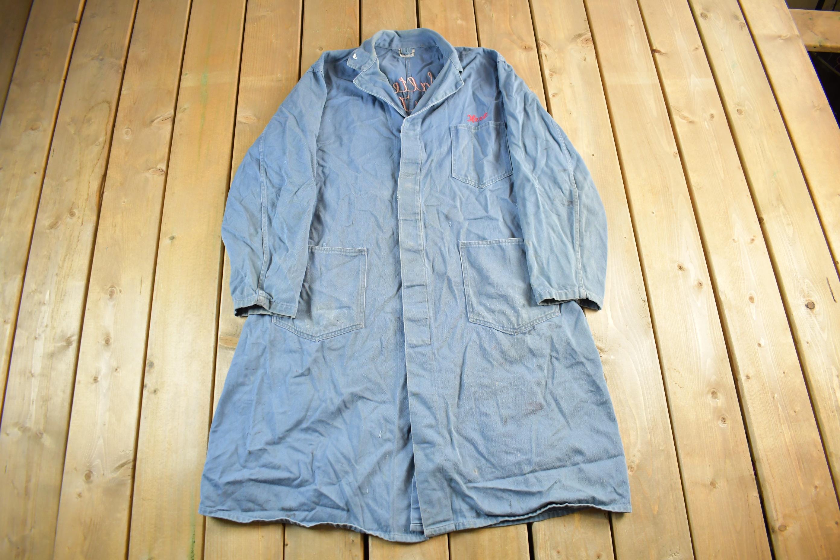 Vintage 1950s 1960s Reynolds Garage Mechanic Shop Coat Light Jacket Men's 44