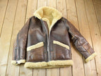 Vintage 1980s Douglas Authentic Shearling Bomber Aviation Jacket