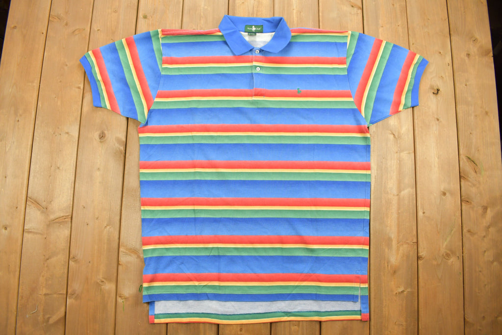 Vintage 1990s Hunt Club Striped Polo Shirt