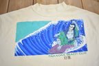 Vintage 1980s Takaoka Beach Club Surfing Graphic Souvenir T Shirt