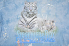 Vintage 1990s Siegfried & Roy White Tiger Paint Splattered Tie Dye Shirt