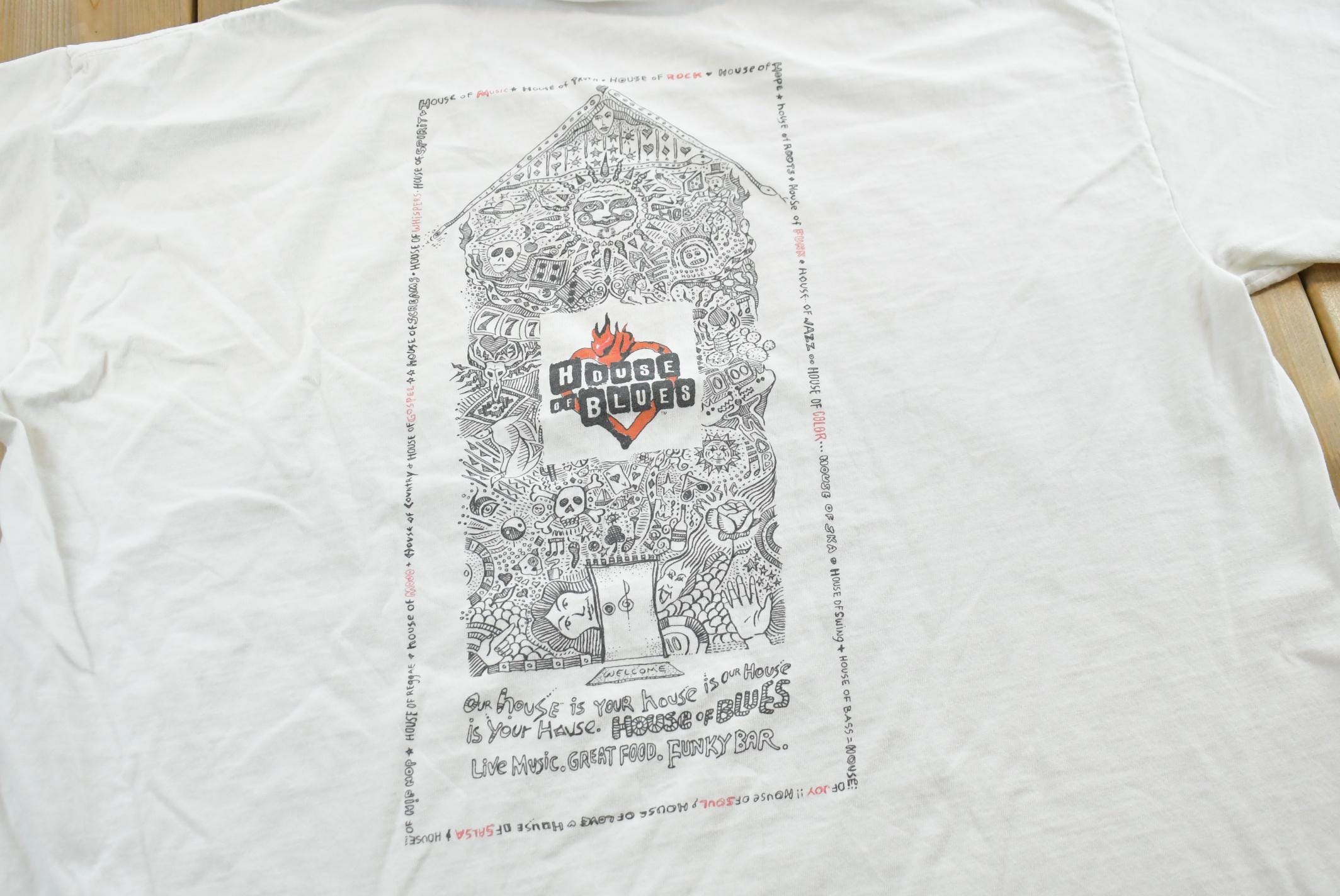 Vintage 1990s House Of Blues Las Vegas Graphic T-Shirt Mens 2XL  Vintage Destination Shirt  Streetwear  Tourism Tee  Souvenir Travel
