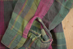 Vintage 1990s Five Brother Thrashed Plaid Button Up Shirt Men's L / 90's Rugged Polo