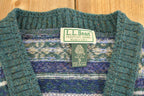 Vintage 1990s LL Bean Outdoorsman Wool Knit Vest Mens S / Abstract Pattern 3D / 90s Knitted Top