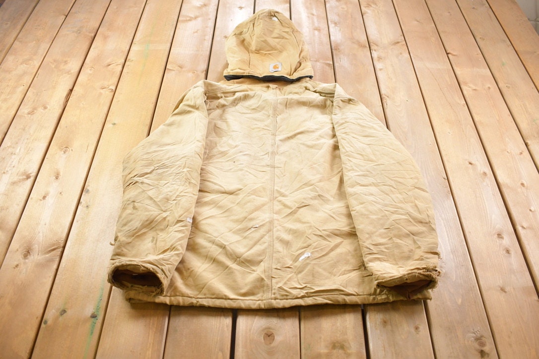 Vintage 1990s Carhartt Hooded Mens Traditional Coat