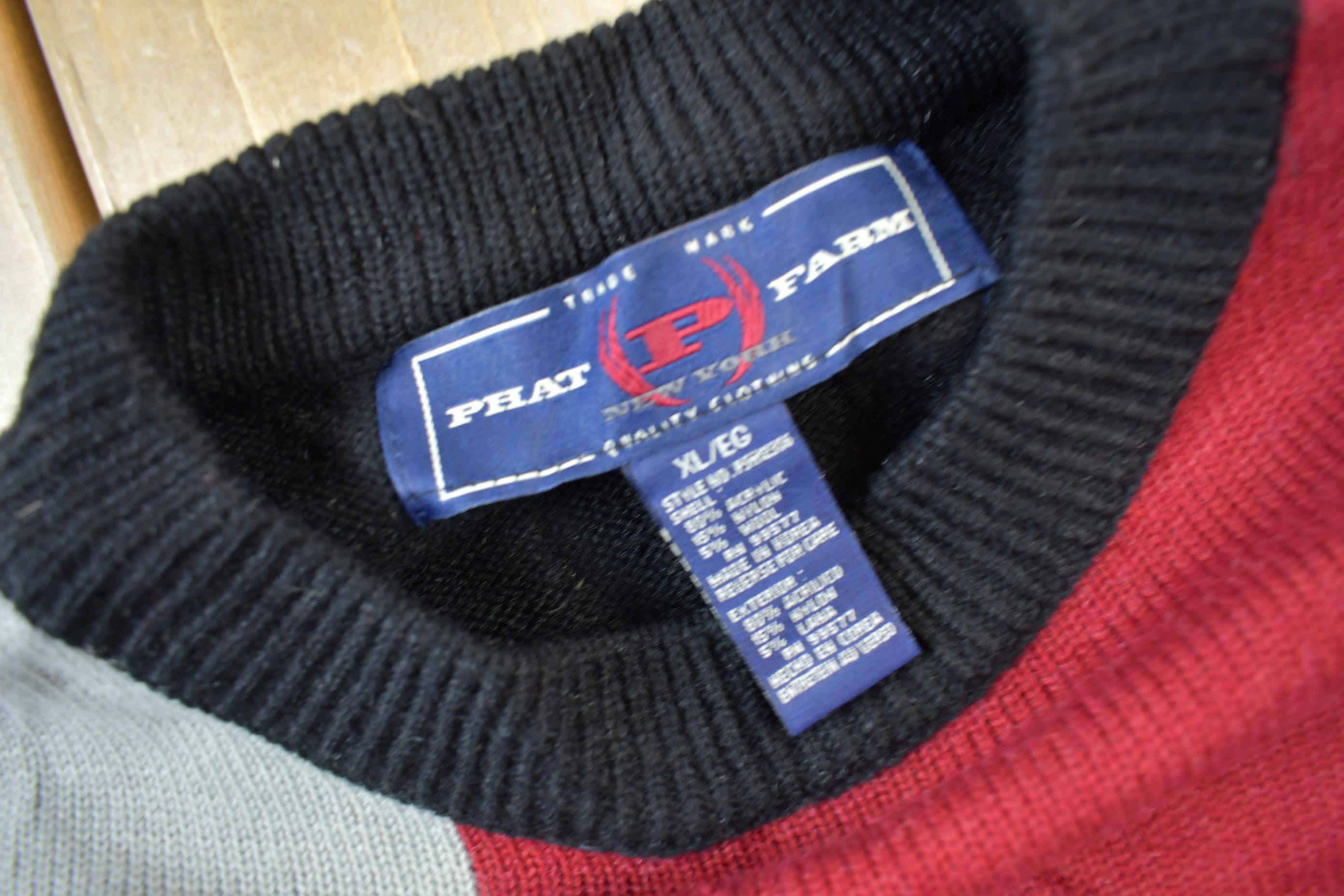Vintage Deadstock Y2K Phat Farm Embroidered Military Cow Knit