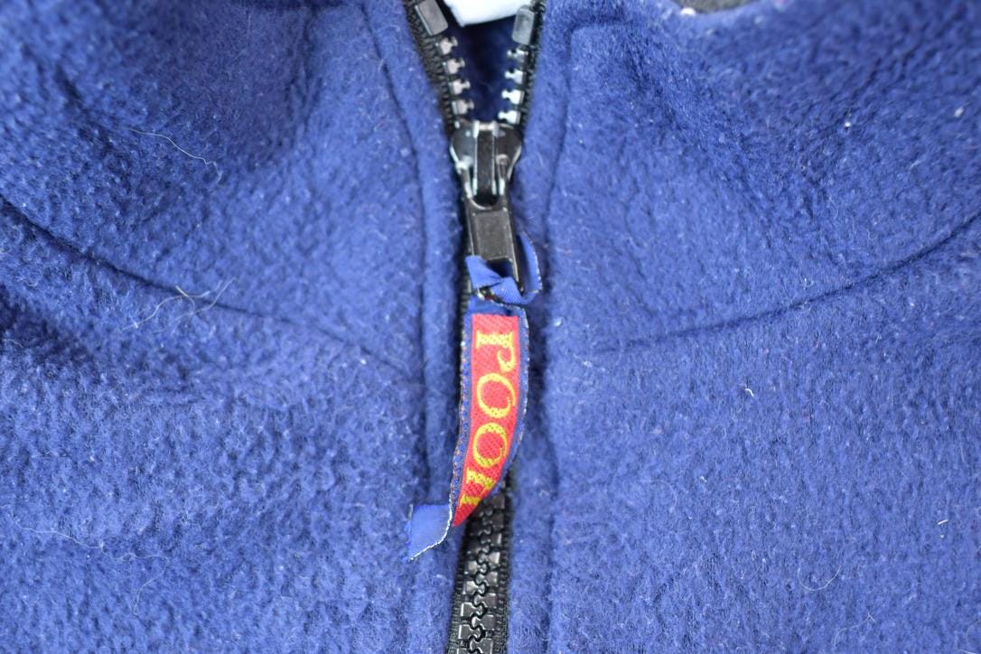 Vintage 1990s Pooh Bear Quarter Zip Disney Mock Neck