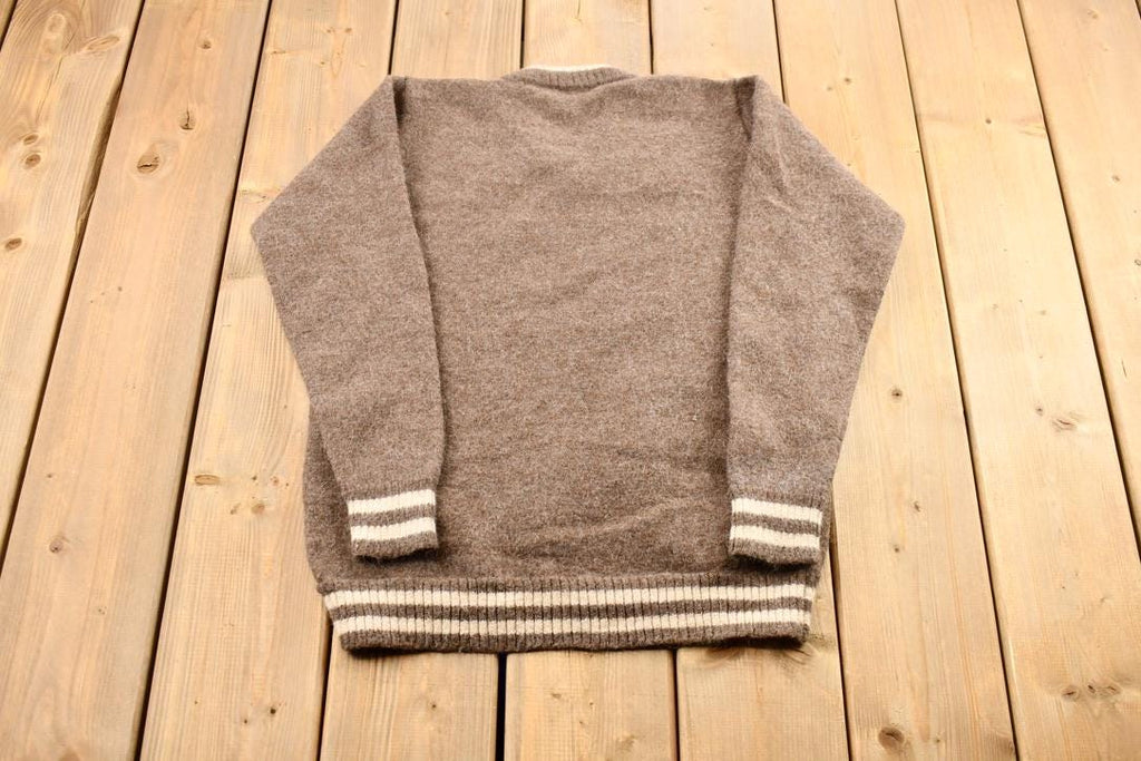 Vintage 1990s Andean Sun Baby Alpaca Argyle Knit Crewneck Sweater