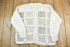 Vintage 1990s Hand Knitted Cie International Express Cable Knit Crewneck Sweater