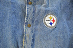 Vintage 1990s Pittsburgh Steelers Denim Varsity Jacket Men's XL