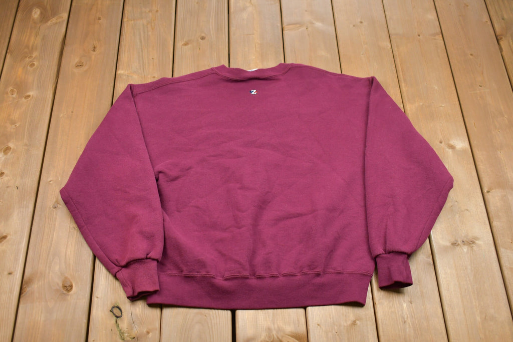 Vintage 1990s Jerzees Blank Burgundy Crewneck Sweatshirt