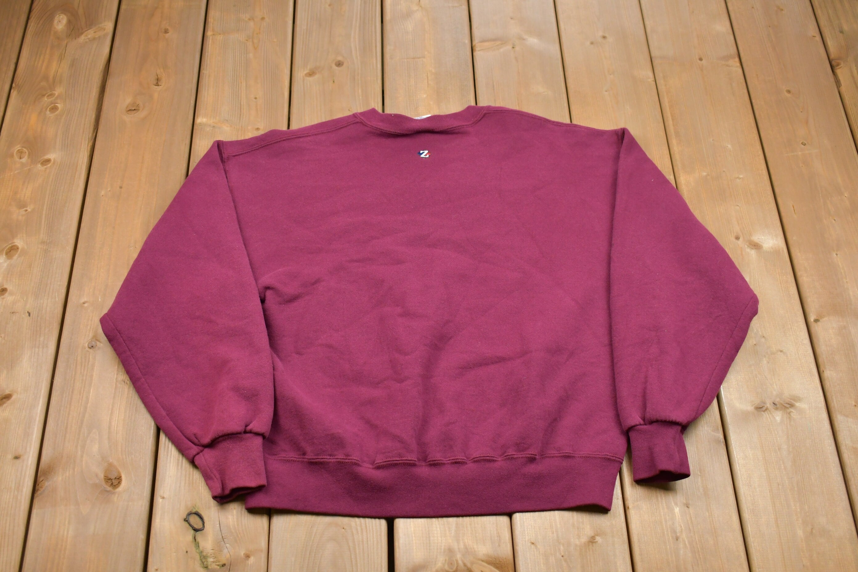 Vintage 1990s Jerzees Blank Burgundy Crewneck Sweatshirt