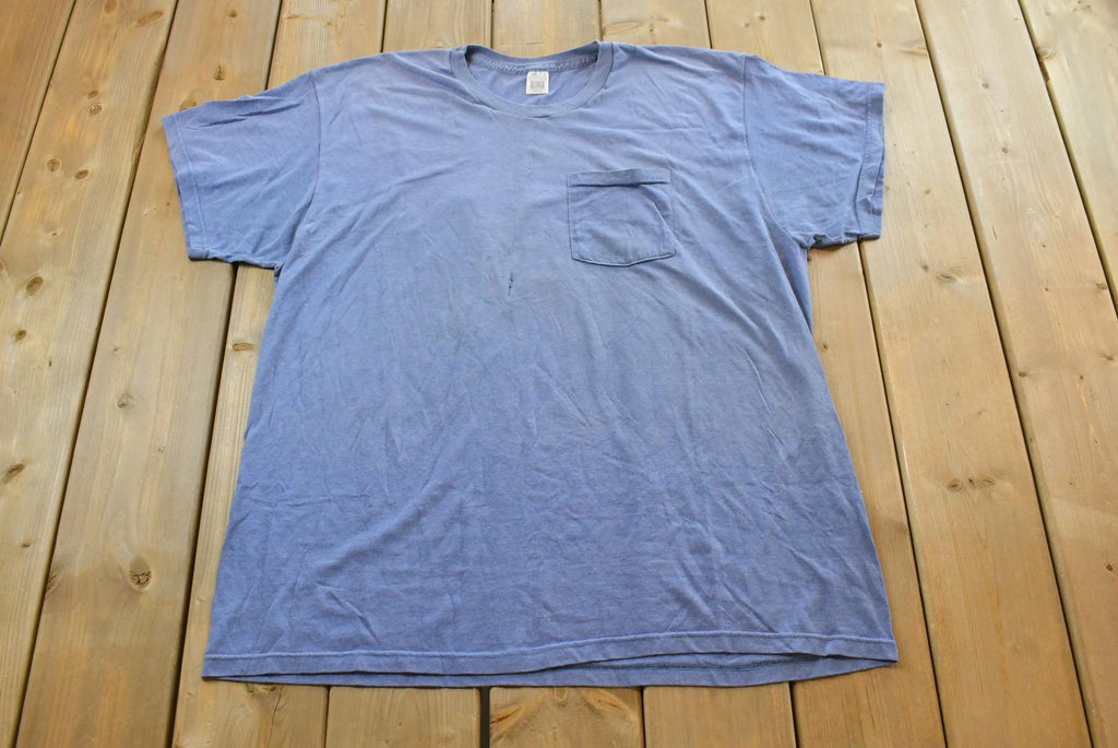 Vintage 1990s FotL Golden Blend Blank Blue Pocket T-Shirt Mens M /
