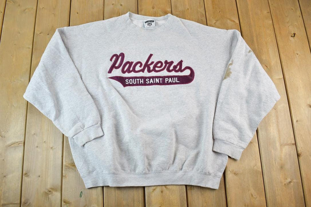 Vintage 1990s Lee Ultraweight Packers Collegiate Style Souvenir Crewneck Sweatshirt Made In USA