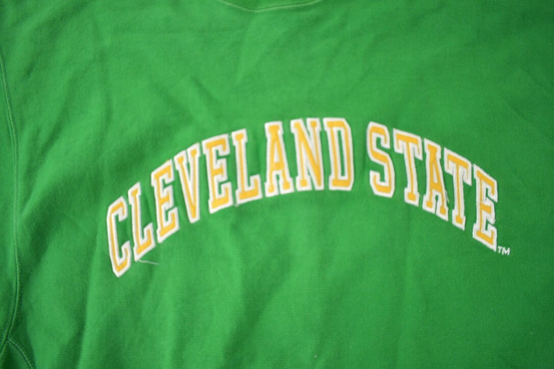 Vintage 1990s Cleveland State University Embroidered Collegiate Crewneck Size XL