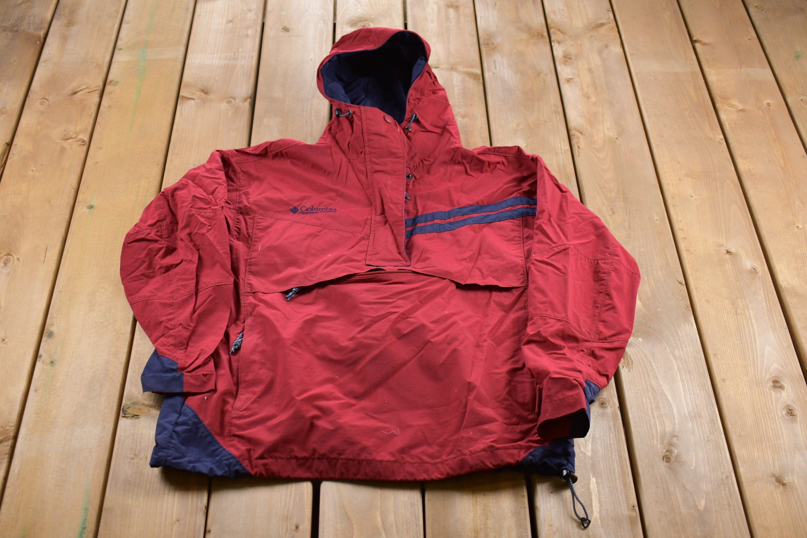 Vintage 1990s Columbia Sportswear Half Zip Pullover Windbreaker Jacket